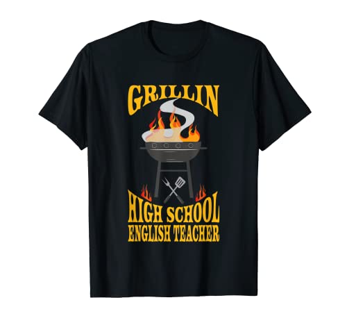 Escuela Secundaria Profesor de Inglés Barbacoa Grill Fumador y Barbaco Camiseta