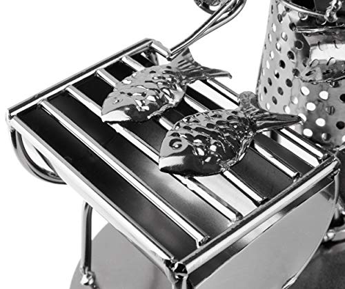 BRUBAKER Screw Man Barbecue Grill - Grill Master Fish - Figura de Hierro Hecha a Mano Hombre de Metal - Figura de Metal Idea de Regalo para Cocineros y Parrilleros